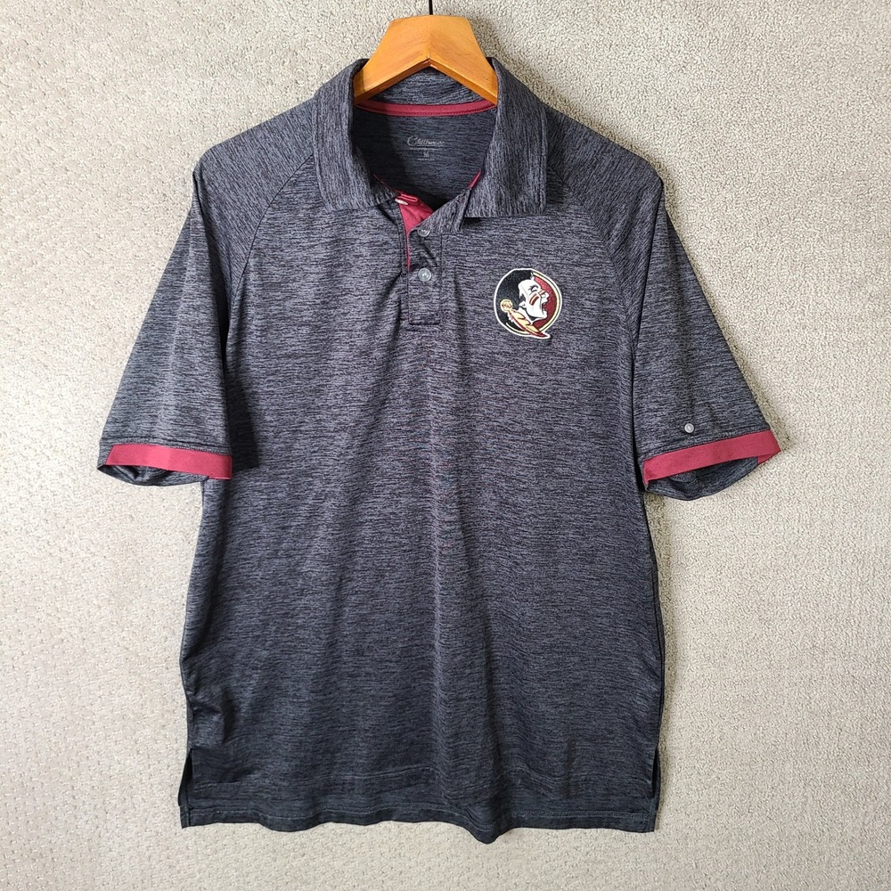 Chiliwear Florida State Seminoles‎ Shirt Mens Medium Gray Performance Polo